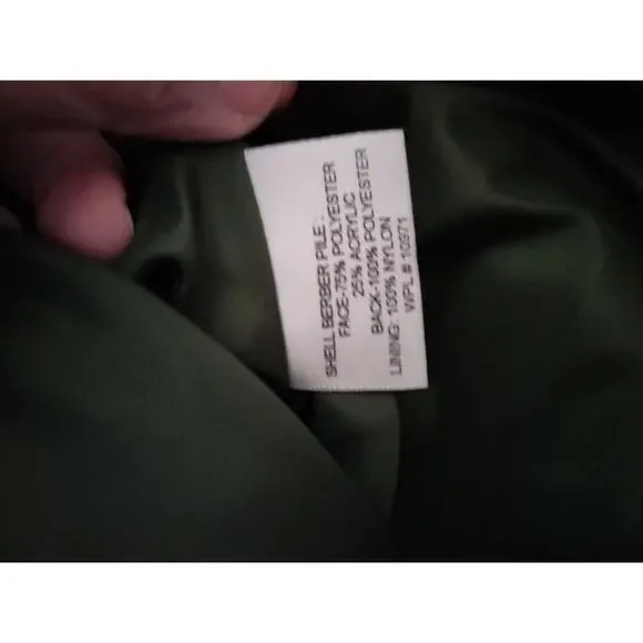 3235) Vintage Braetan Micro Velour Fleece Plaid Zip Front Berber Coat Large - Picture 10 of 11